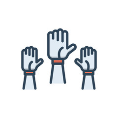 Obraz premium Color illustration icon for hands 