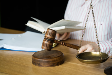 Female lawyer or notary with client in her office for counseling. Law Concept