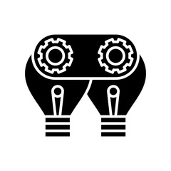 Final settings black icon, concept illustration, vector flat symbol, glyph sign.