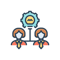 Color illustration icon for teamwork  