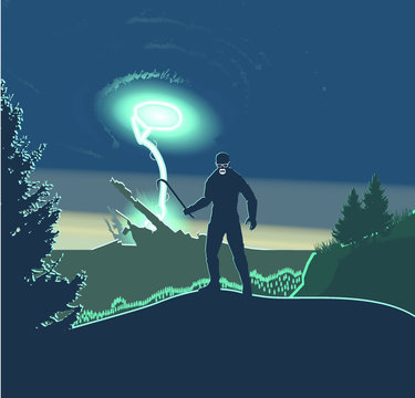 half life gordon freeman against the background of the portal explosion
