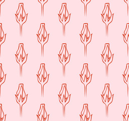 Hand drawn seamless pattern with roses. Vector illustration. EPS 10