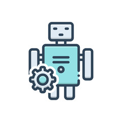 Color illustration icon for automatically 
