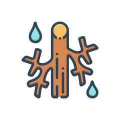 Color illustration icon for angio 