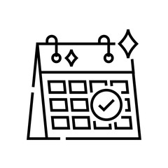 Schedule release line icon, concept sign, outline vector illustration, linear symbol.