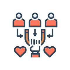 Color illustration icon for attractive