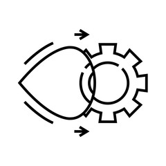 Interaction process line icon, concept sign, outline vector illustration, linear symbol.