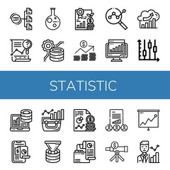 statistic simple icons set