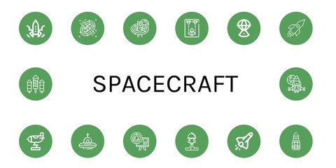 spacecraft simple icons set