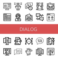 dialog simple icons set