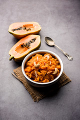 Papaya Halwa is a tasty indian sweet recipe