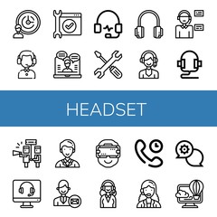 headset icon set