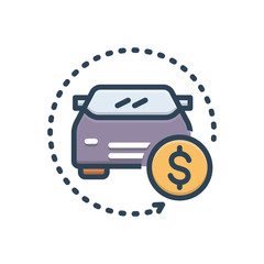Color illustration icon for auto save 