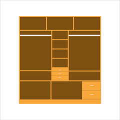 Vector of empty wardrobe, regular wardrobe clothes, used for interior setup