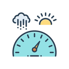 Color illustration icon for barometric