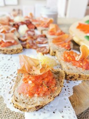 Plate with traditional Transylvanian products, for breakfast, culinary delicacies that you can find only in Romanian cuisine