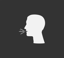 Common cold, cough, flu icon. Vector illustration, flat design.