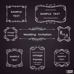 Set of vintage frames with floral scrolls.