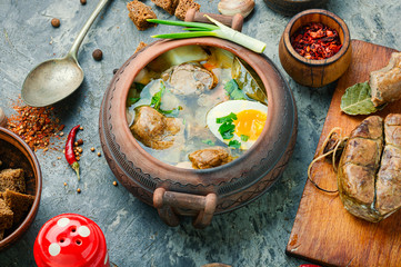Homemade meat soup