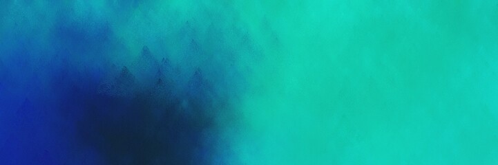 vintage abstract painted background with light sea green, midnight blue and dark cyan colors and space for text or image. can be used as horizontal header or banner orientation