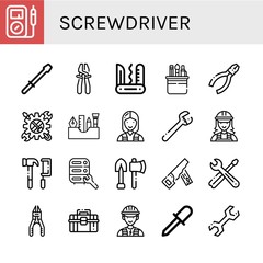 screwdriver icon set