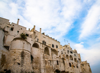 Fototapeta premium Panoramic view of the white and old city of Ostuni, Apulia, South Italy
