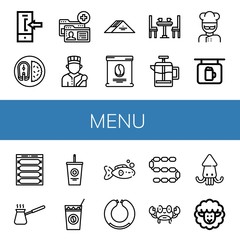 menu simple icons set