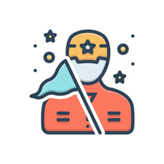 Color illustration icon for boyscout 