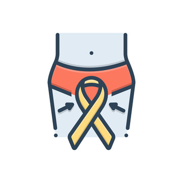 Color illustration icon for brachytherapy 