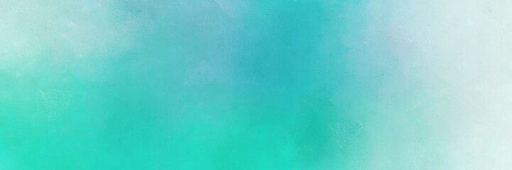 Fototapeta na wymiar vintage abstract painted background with medium turquoise and powder blue colors and space for text or image. can be used as header or banner
