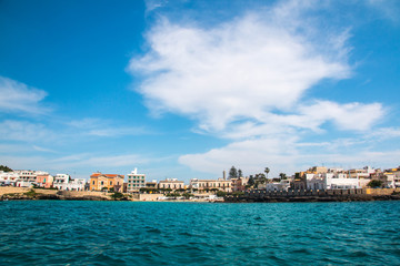 panoramic view of Santa Maria al Bagno, a village near ionian sea, Apulia, Salento, Italy