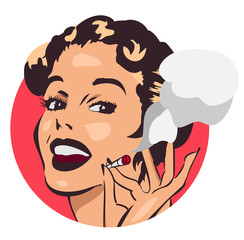 Smiling and smoking weed woman with joint
