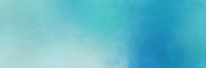 abstract painting background graphic with medium turquoise, light blue and light sea green colors and space for text or image. can be used as horizontal header or banner orientation