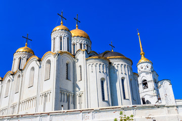 Dormition Cathedral (Assumption Cathedral) in Vladimir, Russia. Golden ring of Russia