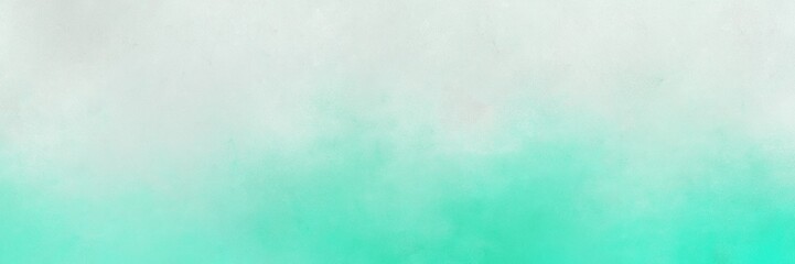 abstract painting background graphic with light gray, aqua marine and turquoise colors and space for text or image. can be used as horizontal header or banner orientation