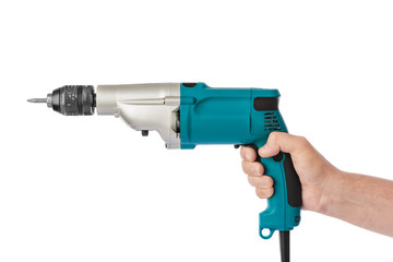 Electric drill in hand