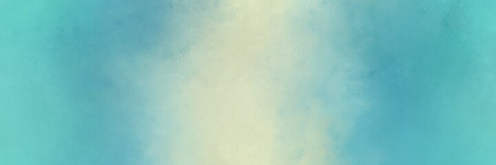 Obraz premium medium aqua marine, pastel gray and pastel blue colored vintage abstract painted background with space for text or image. can be used as horizontal background graphic