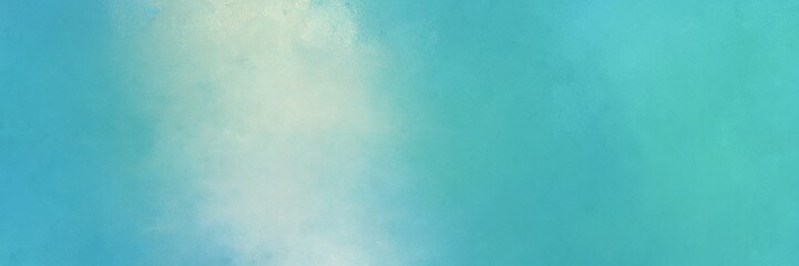 medium turquoise and pastel blue colored vintage abstract painted background with space for text or image. can be used as horizontal background graphic