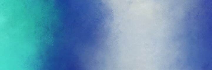 vintage abstract painted background with teal blue, pastel blue and medium turquoise colors and space for text or image. can be used as horizontal header or banner orientation