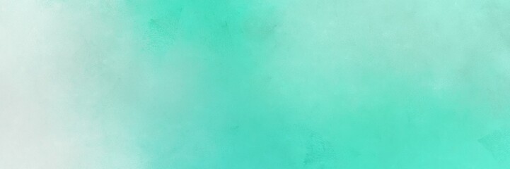 aqua marine and medium aqua marine colored vintage abstract painted background with space for text or image. can be used as horizontal background texture