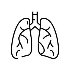 Internal organ the lung line icon, concept sign, outline vector illustration, linear symbol.