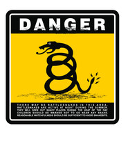 rattlesnakes caution sign