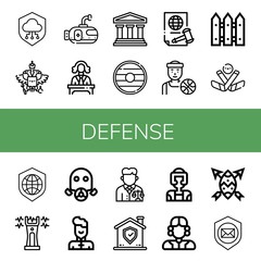defense simple icons set