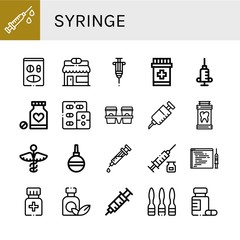 syringe simple icons set
