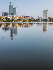  West Lake view and Hanoi cityscape, Vietnam