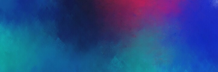 dark slate blue, teal blue and very dark violet colored vintage abstract painted background with space for text or image. can be used as horizontal header or banner orientation