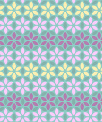 Retro style floral seamless pattern, striped ornament