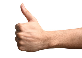 hand showing thumbs up sign