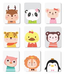 Cute baby animal cartoon ,for printing,card, t shirt,banner,product.vector illustration