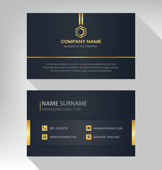 Business card in modern luxury style black and gold color